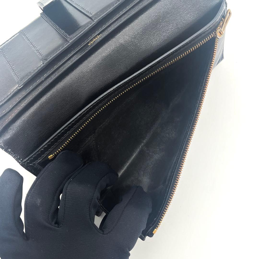 Hermes Bearn Classic Box Calf Black Wallet Model