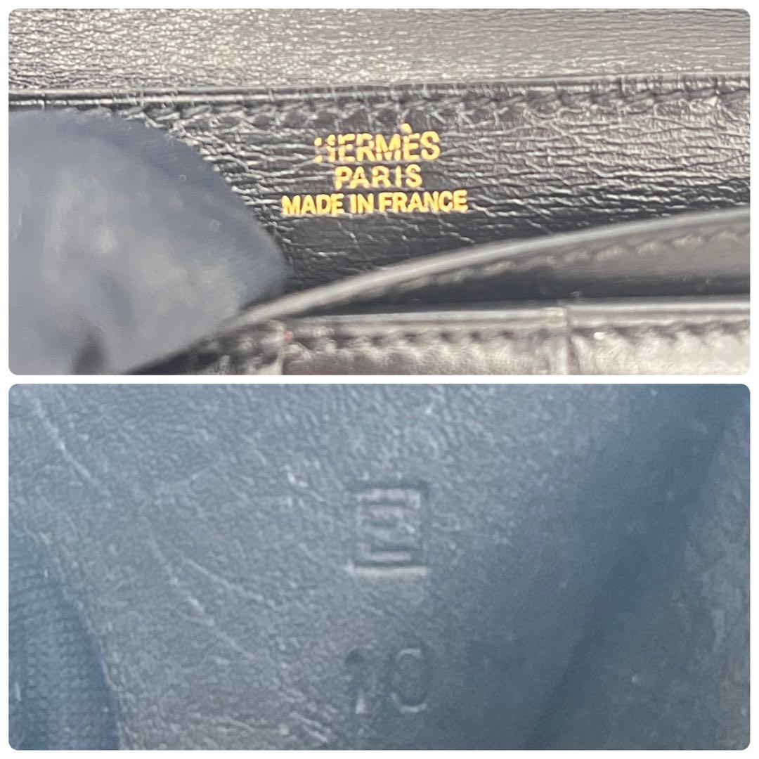 Hermes Bearn Classic Box Calf Black Wallet Model