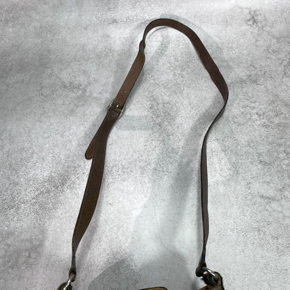 Gucci GG Sherry Line Shoulder Bag Brown Leather Drawstring — view 4