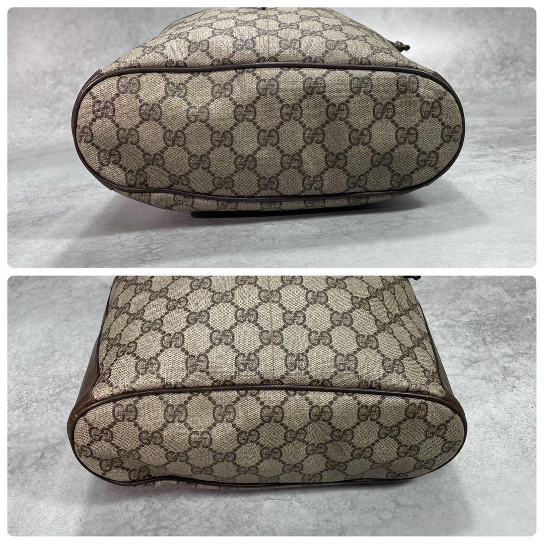 Gucci GG Sherry Line Shoulder Bag Brown Leather Drawstring — view 8