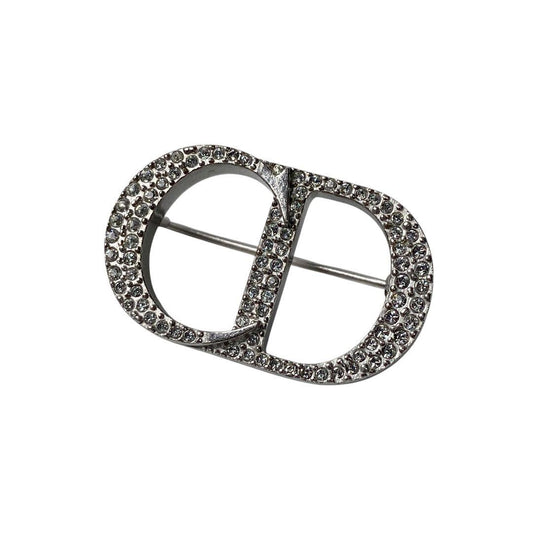 Dior Rhinestone Logo Brooch Ag925