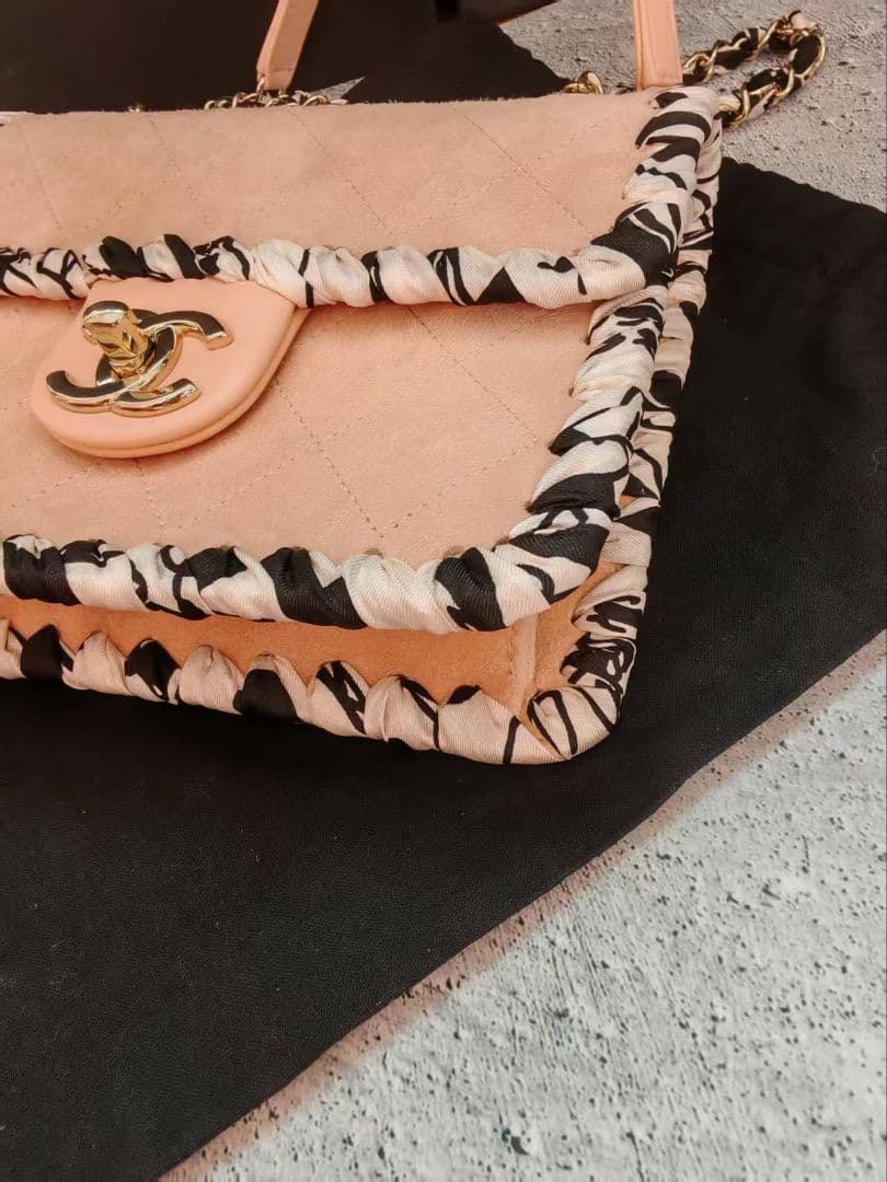 Chanel Suede Ribbon Mini Flap Bag Pink — view 4