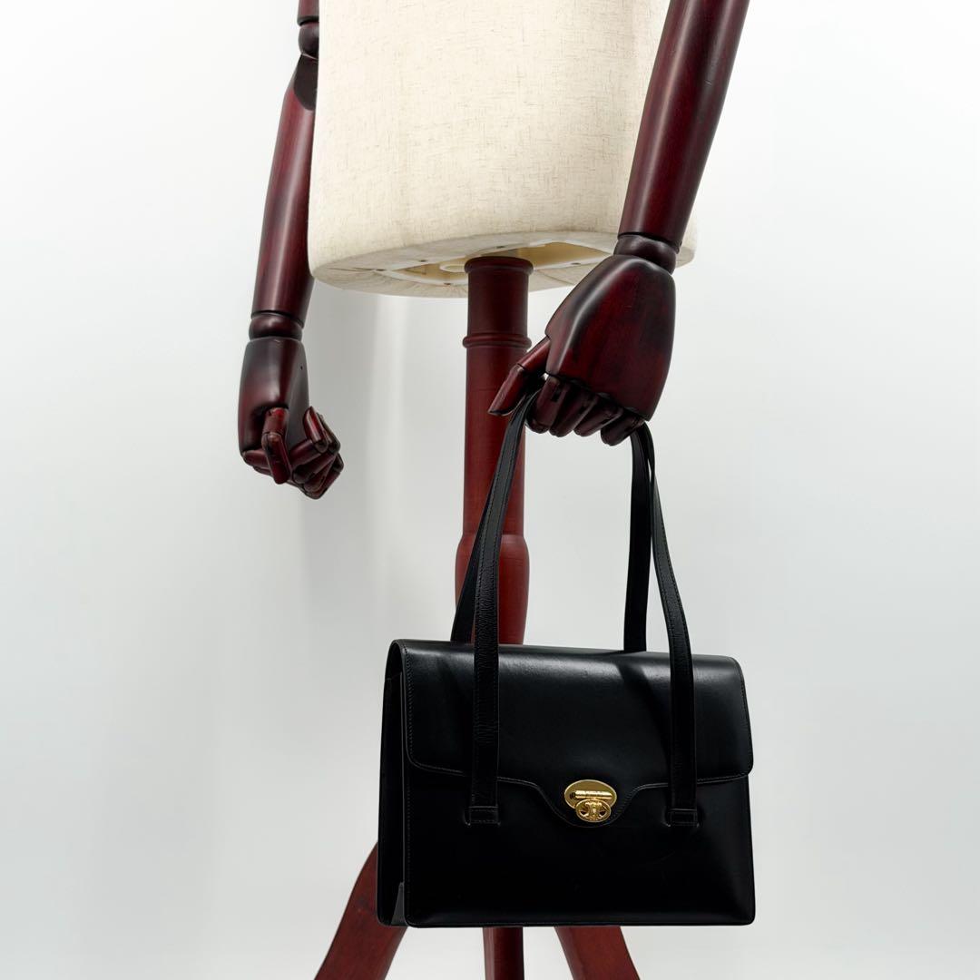 Celine Carriage Triomphe Leather Tote Vintage Black — view 5