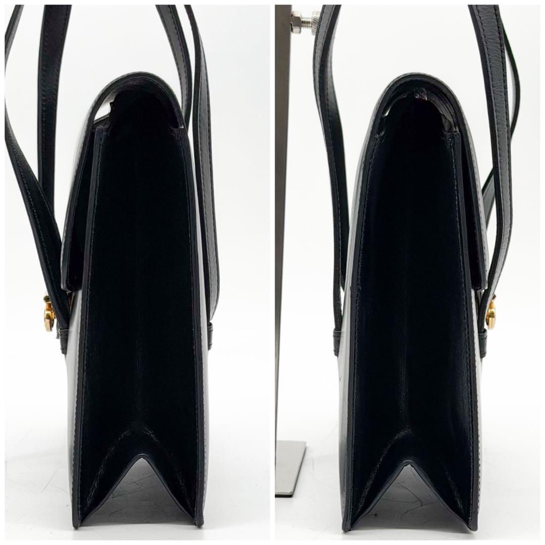 Celine Carriage Triomphe Leather Tote Vintage Black — view 6