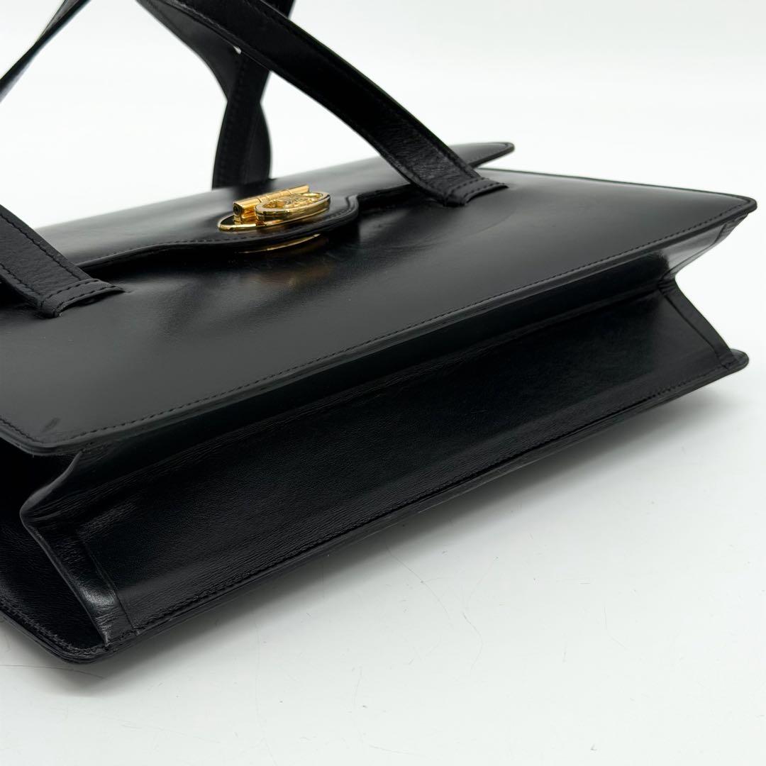 Celine Carriage Triomphe Leather Tote Vintage Black — view 7