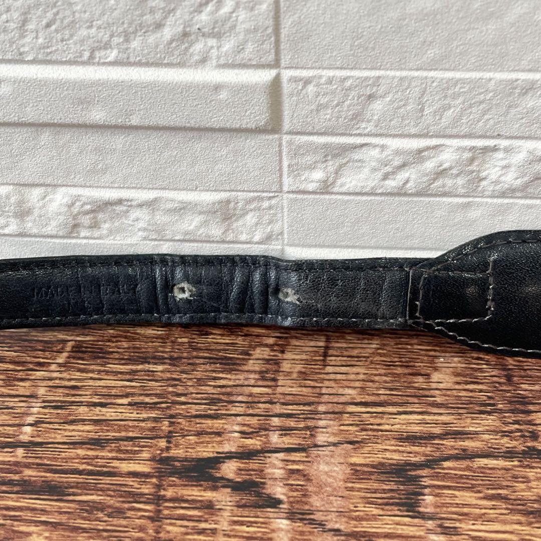Celine Leather Triomphe Logo Gold Belt Black — view 7