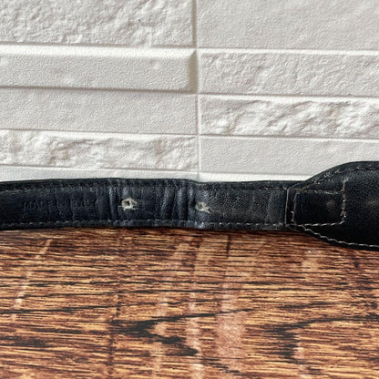 Celine Leather Triomphe Logo Gold Belt Black — view 7