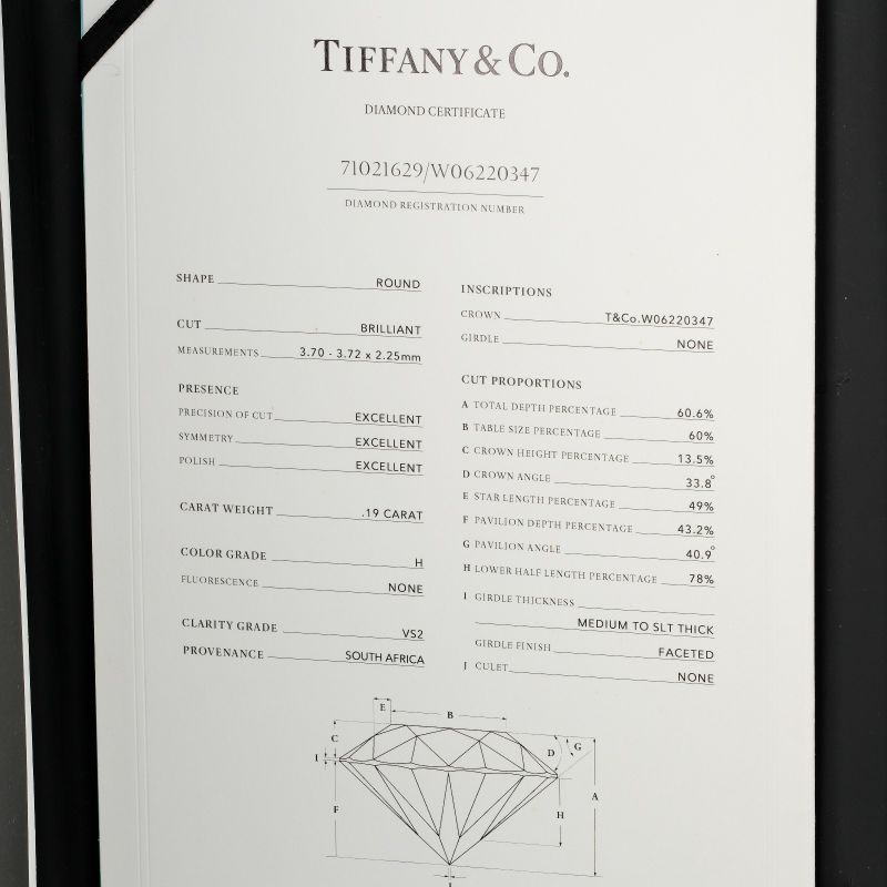Tiffany & Co Harmony Solitaire 0.19ct Vs2/h/3ex Pt950platinum × Diamond #6.5