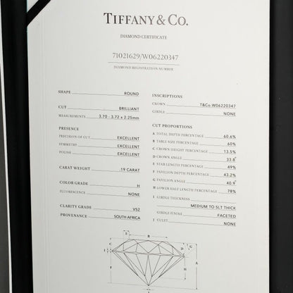 Tiffany & Co Harmony Solitaire 0.19ct Vs2/h/3ex Pt950platinum × Diamond #6.5