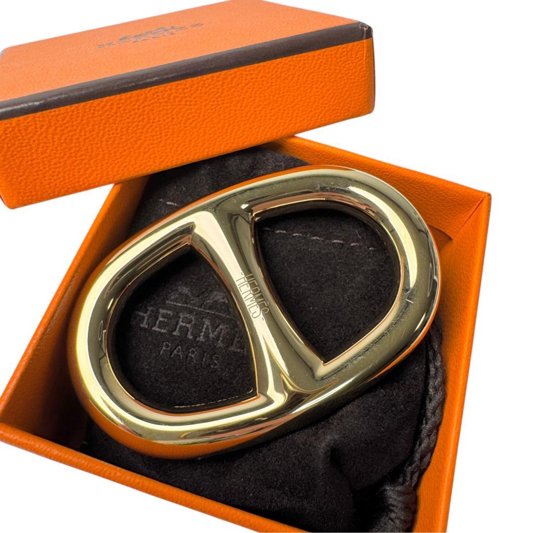 Hermes Chaine D'ancre Scarf Ring Gold