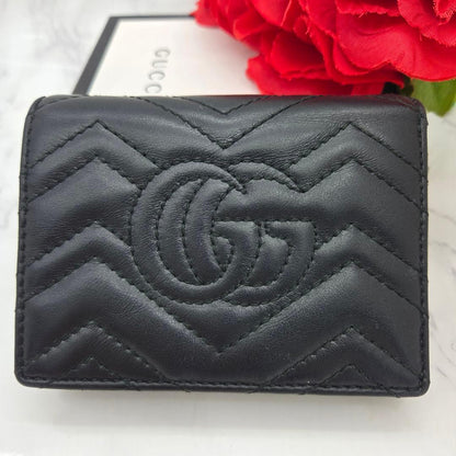 Gucci Fold Wallet GG Marmont Quilted Black — view 2
