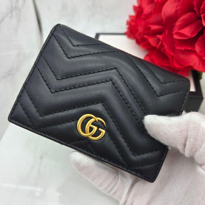 Gucci Fold Wallet GG Marmont Quilted Black — view 3