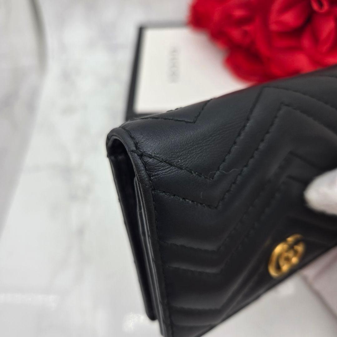 Gucci Fold Wallet GG Marmont Quilted Black — view 4