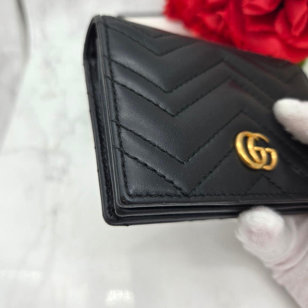 Gucci Fold Wallet GG Marmont Quilted Black — view 5