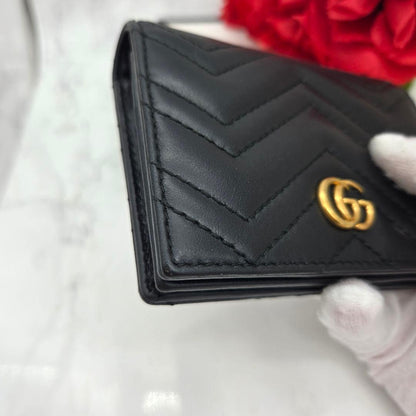 Gucci Fold Wallet GG Marmont Quilted Black — view 5