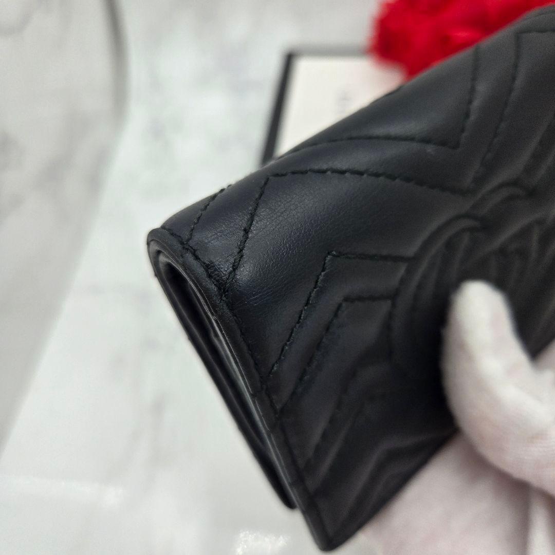 Gucci Fold Wallet GG Marmont Quilted Black — view 6