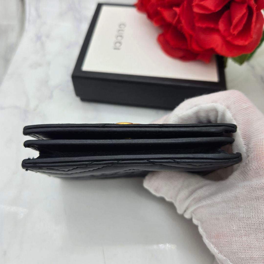 Gucci Fold Wallet GG Marmont Quilted Black — view 9