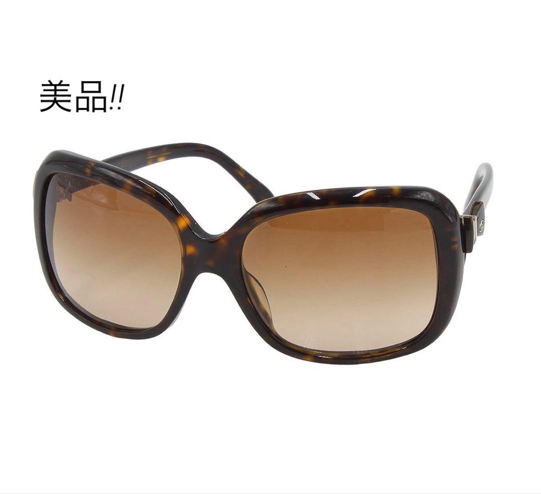 Chanel Side Ribbon Tortoiseshell Sunglasses Eyewear