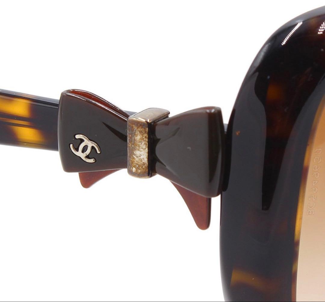 Chanel Side Ribbon Tortoiseshell Sunglasses Eyewear — view 5