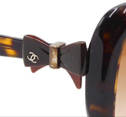 Chanel Side Ribbon Tortoiseshell Sunglasses Eyewear — view 5
