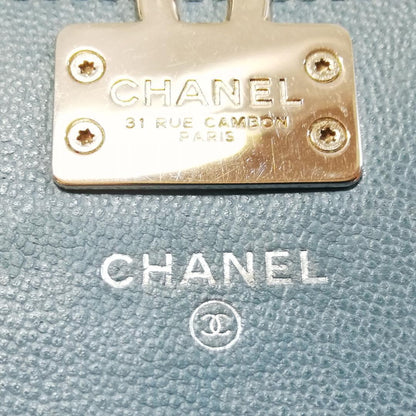 Chanel Caviar Quilted Wallet Light Blue Silver — view 5