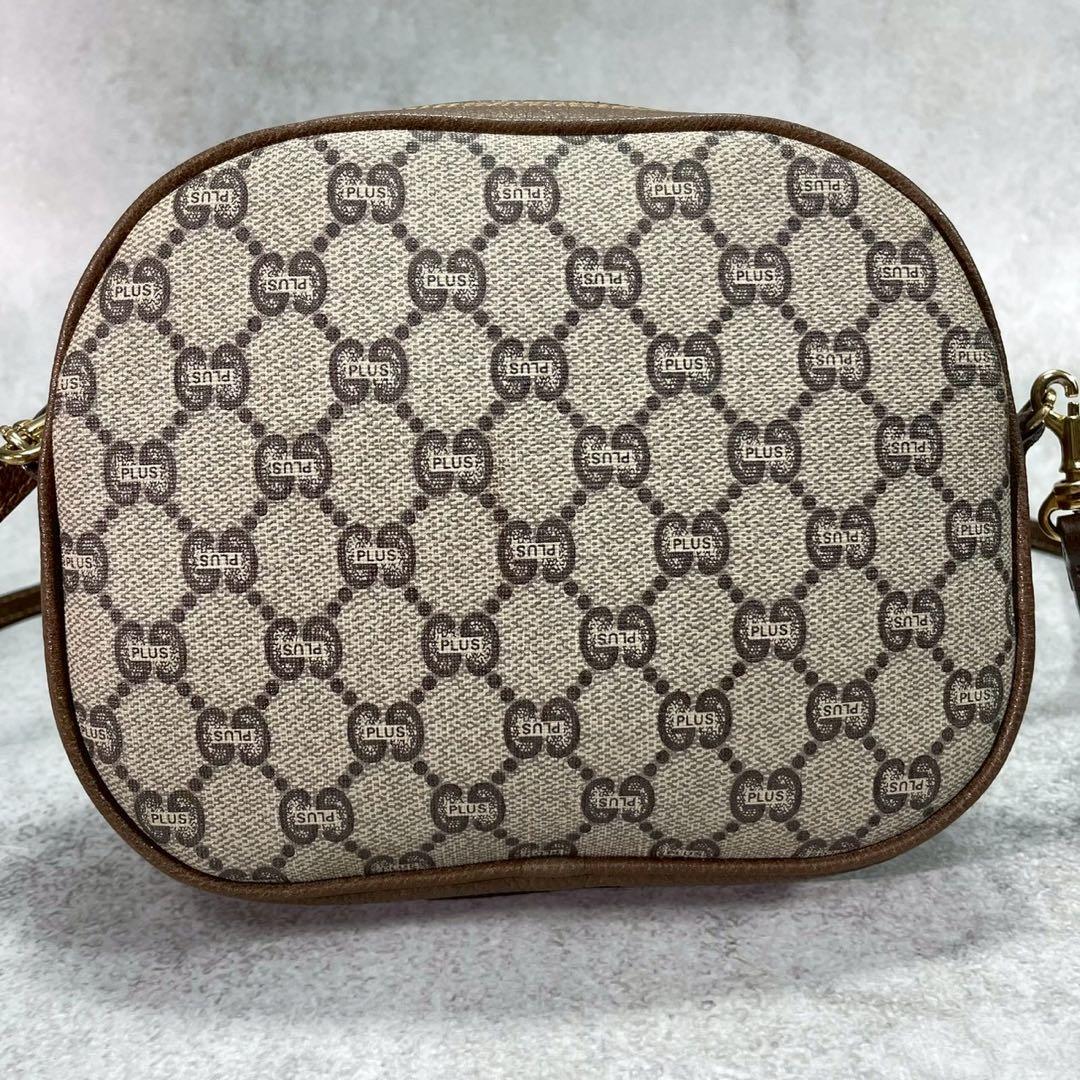 Gucci GG Shoulder Bag Brown Beige Logo Leather — view 3