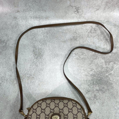 Gucci GG Shoulder Bag Brown Beige Logo Leather — view 4