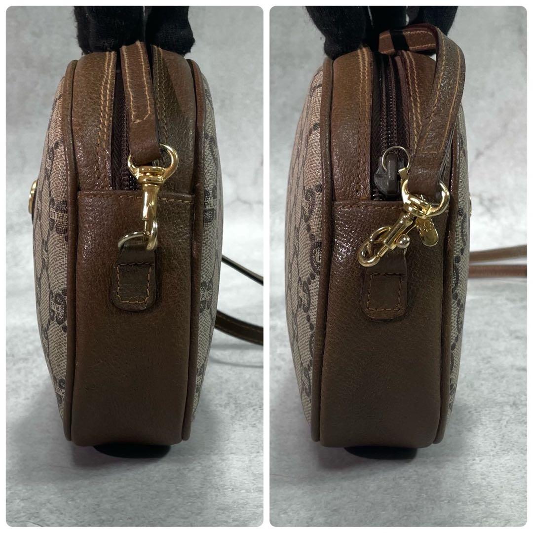 Gucci GG Shoulder Bag Brown Beige Logo Leather — view 6