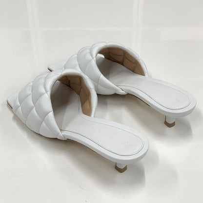 Bottega Veneta Lambskin Quilted Mules White