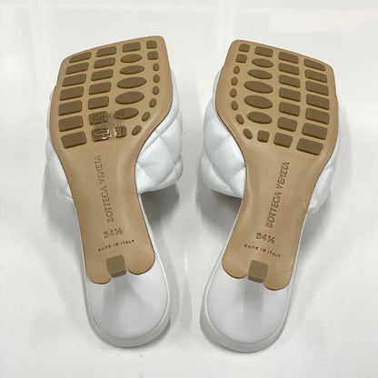 Bottega Veneta Lambskin Quilted Mules White