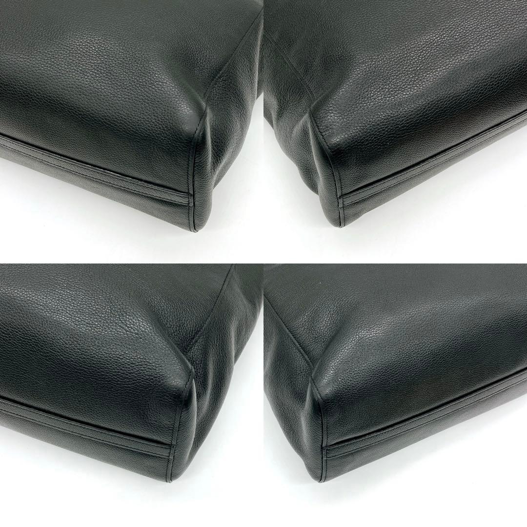 Prada 2way Bag Leather Black Gold Hardware A4 Logo