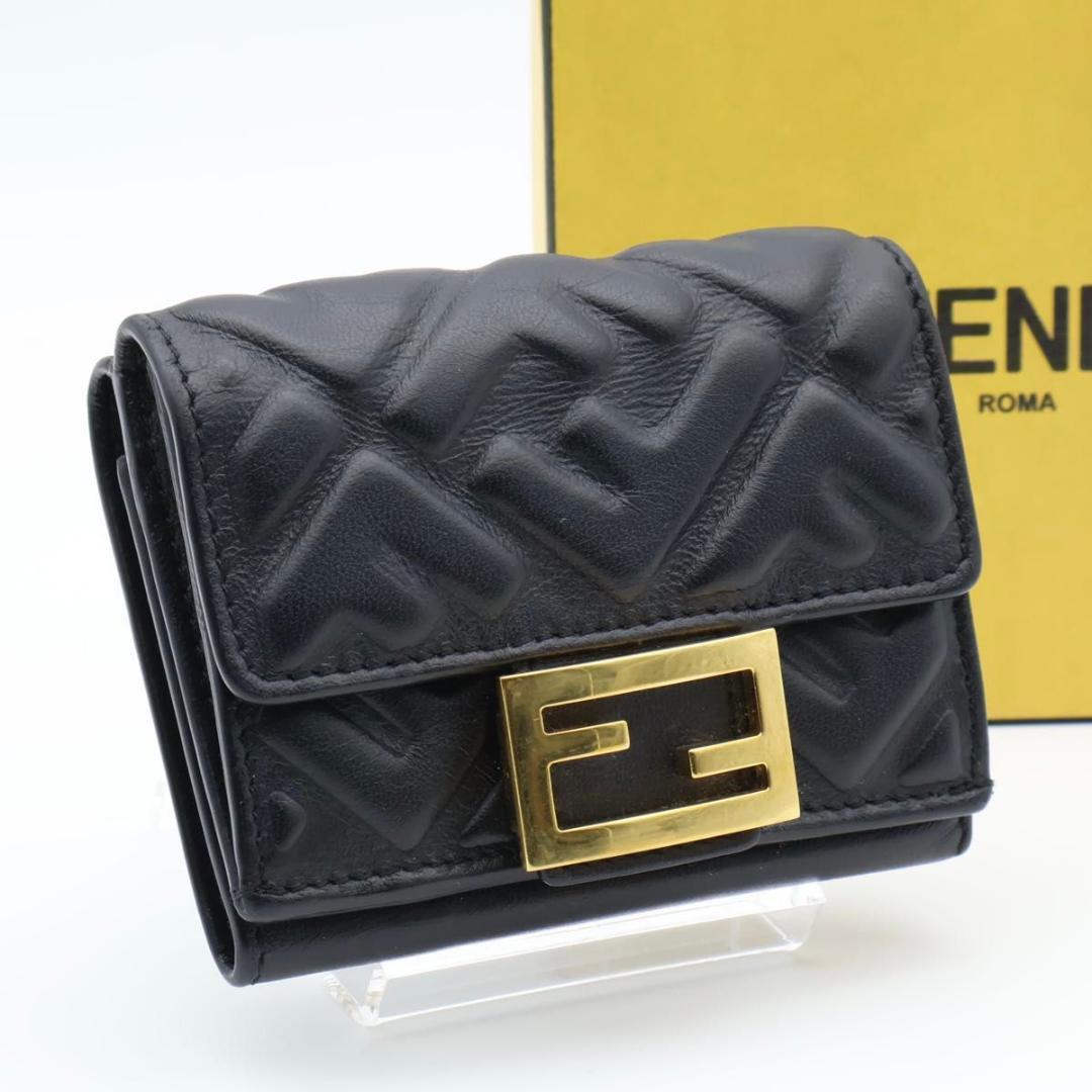 Fendi Baguette Trifold Wallet Zucca Pattern