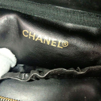 Chanel Vanity Pouch Caviar Leather Black CC Logo — view 9