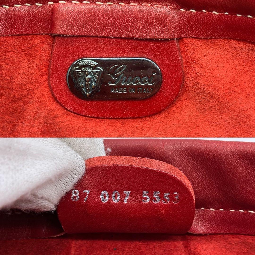 Gucci Shoulder Bag Leather Red