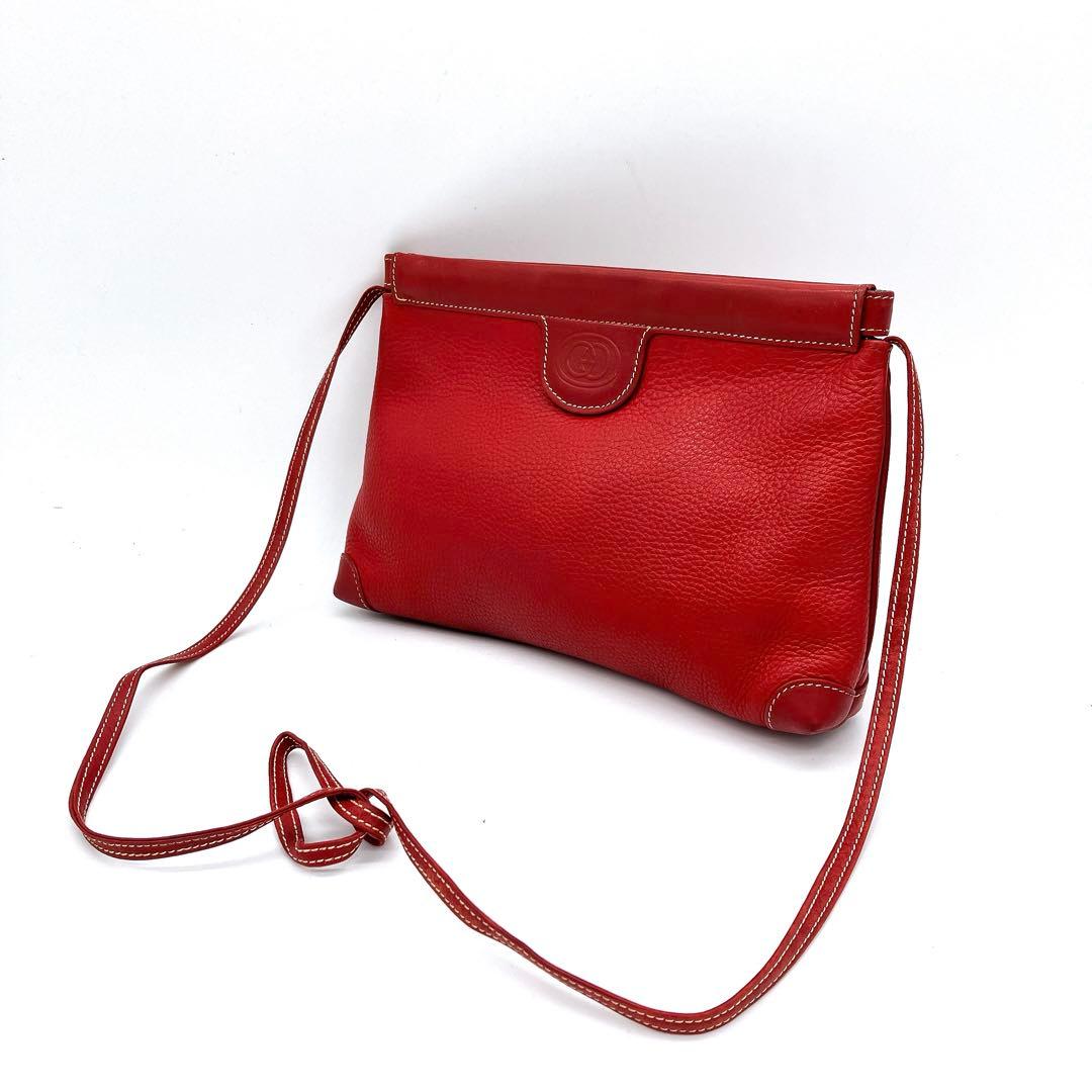 Gucci Shoulder Bag Leather Red