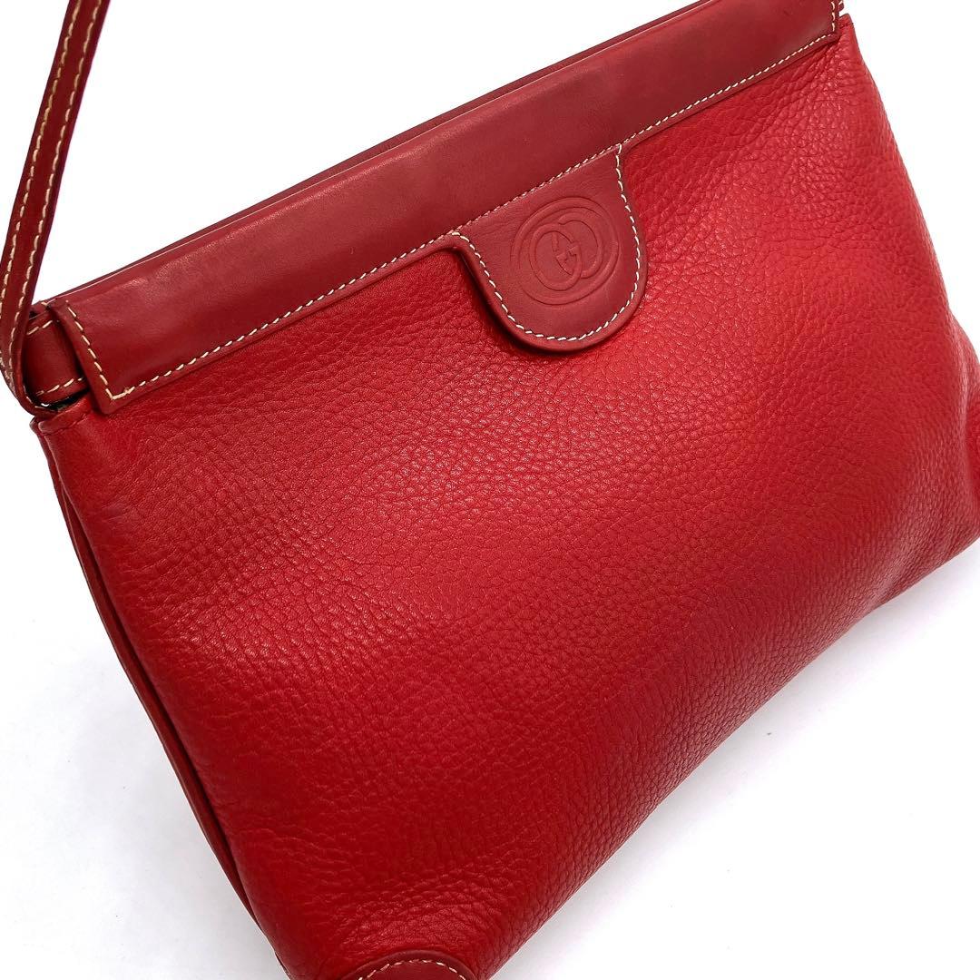 Gucci Shoulder Bag Leather Red