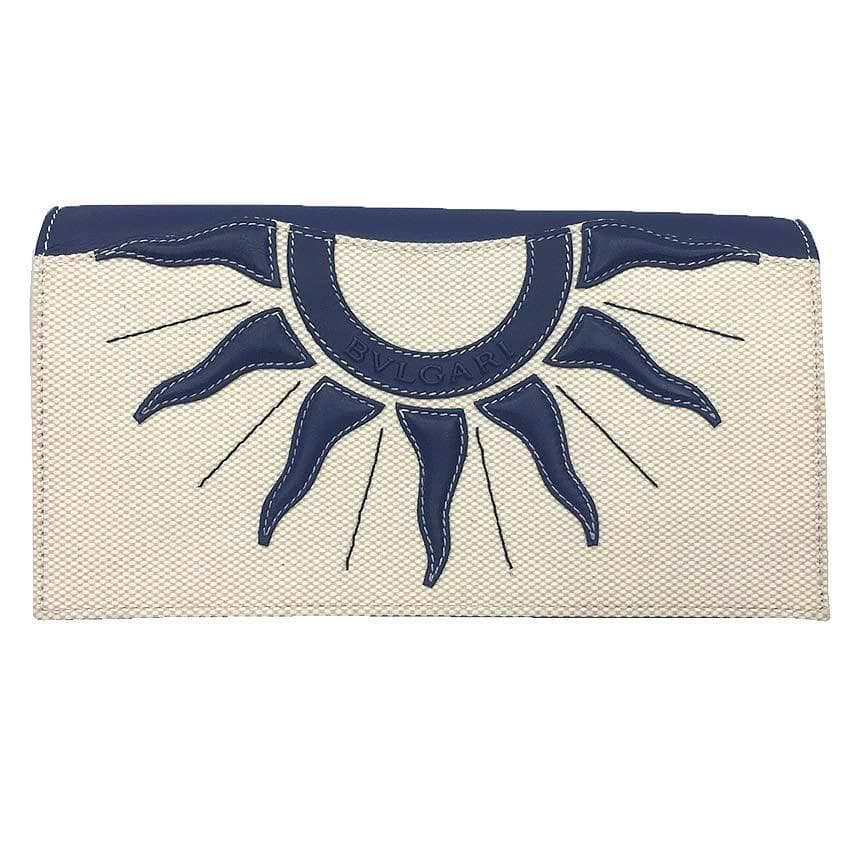 Bvlgari Tondosan Long Wallet With Sun Motif Organizer Aq11964