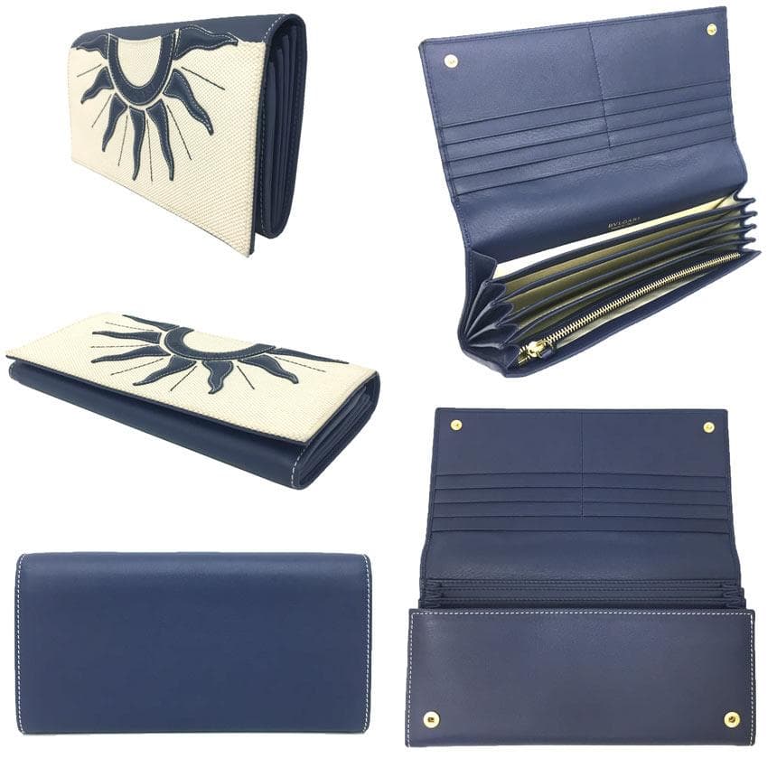 Bvlgari Tondosan Long Wallet With Sun Motif Organizer Aq11964