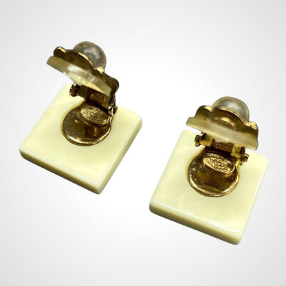 Chanel Coco Mark Square Earrings I_142