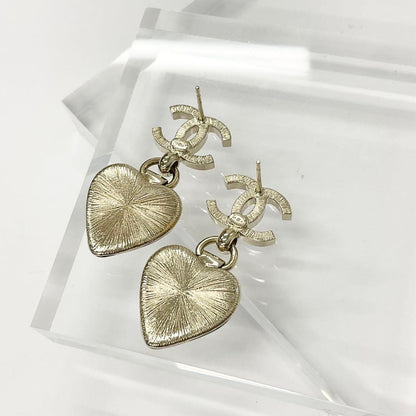 Chanel Cocomark Earrings Heart Bijou Gold Black