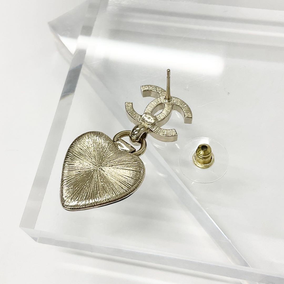 Chanel Cocomark Earrings Heart Bijou Gold Black