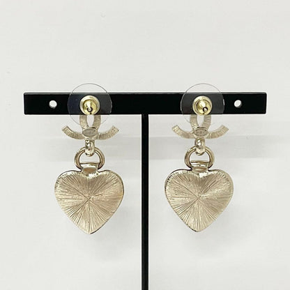Chanel Cocomark Earrings Heart Bijou Gold Black