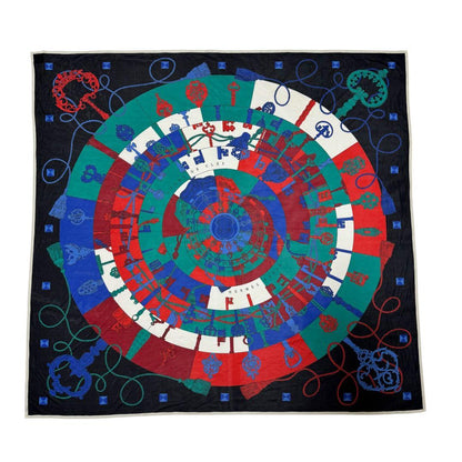 Hermes Carre 90 Tours de Cles Spiral to the Key Scarf — view 2