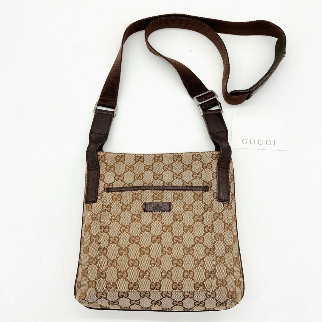 Gucci Shoulder Bag GG Canvas Brown Crossbody