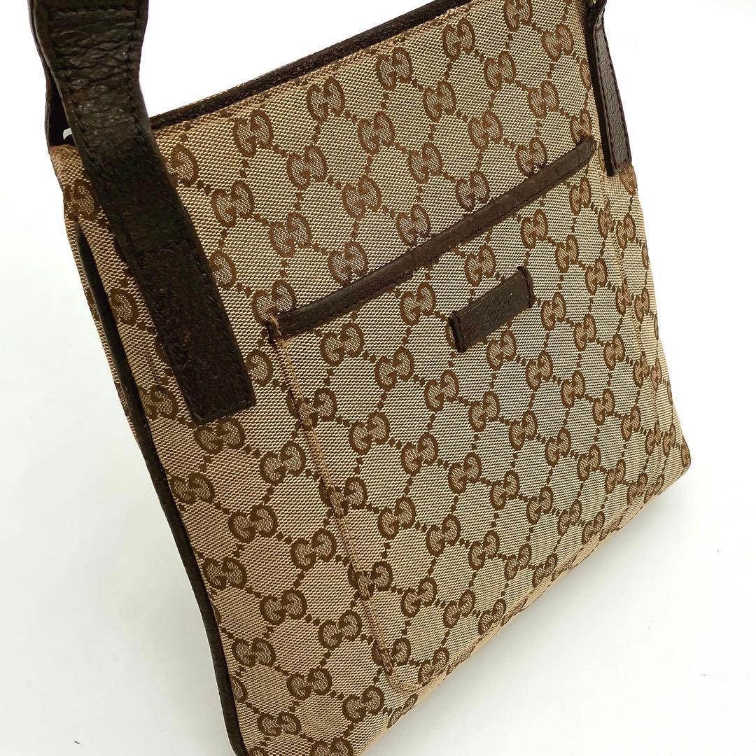 Gucci Shoulder Bag GG Canvas Brown Crossbody