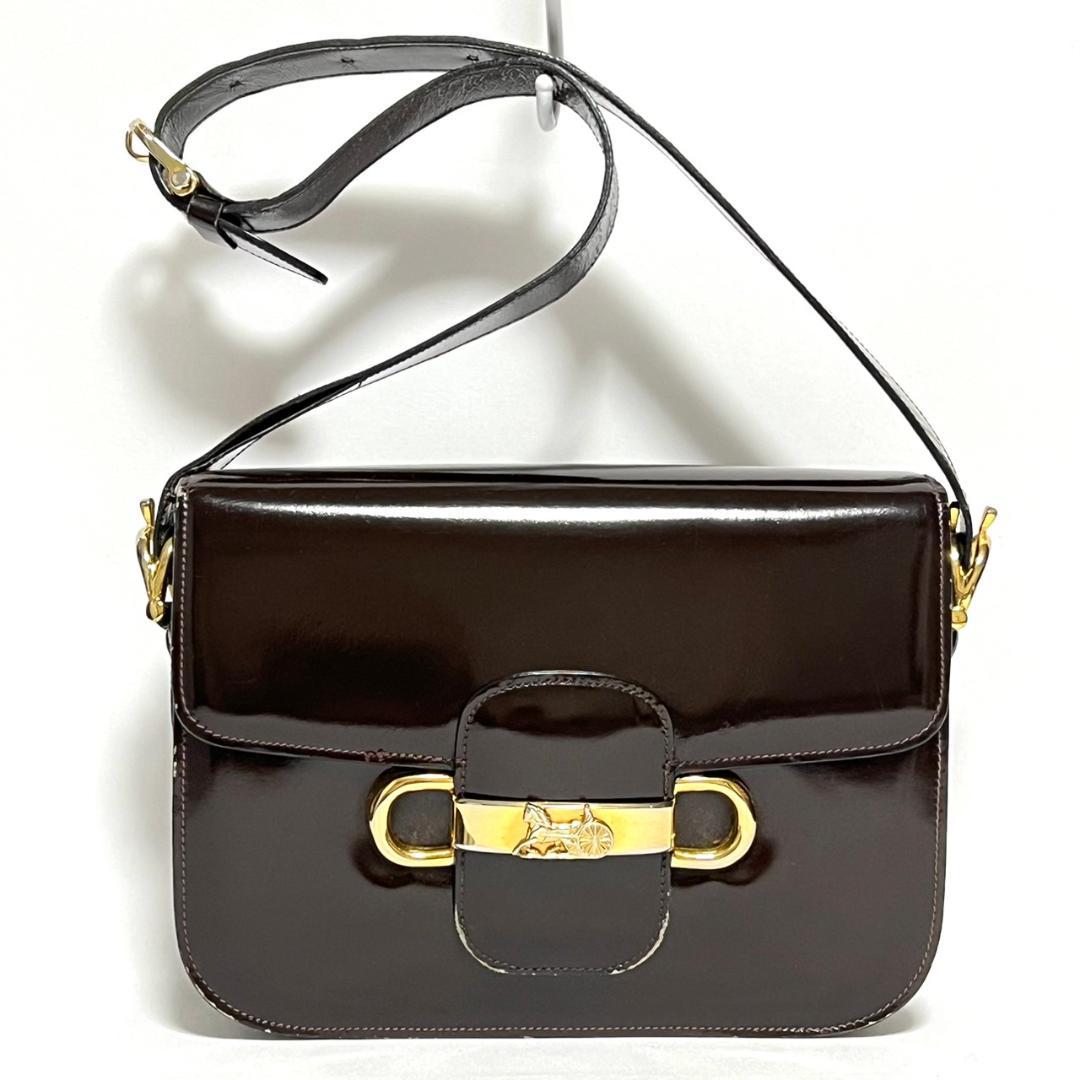 Celine Vintage Carriage Hardware Shoulder Bag Hb01743