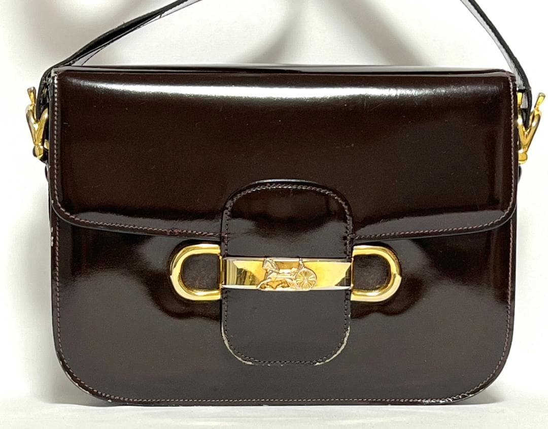 Celine Vintage Carriage Hardware Shoulder Bag Hb01743