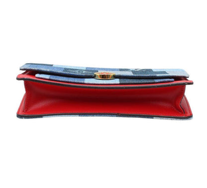 RARE Louis Vuitton Monogram Denim Chain Wallet Purse