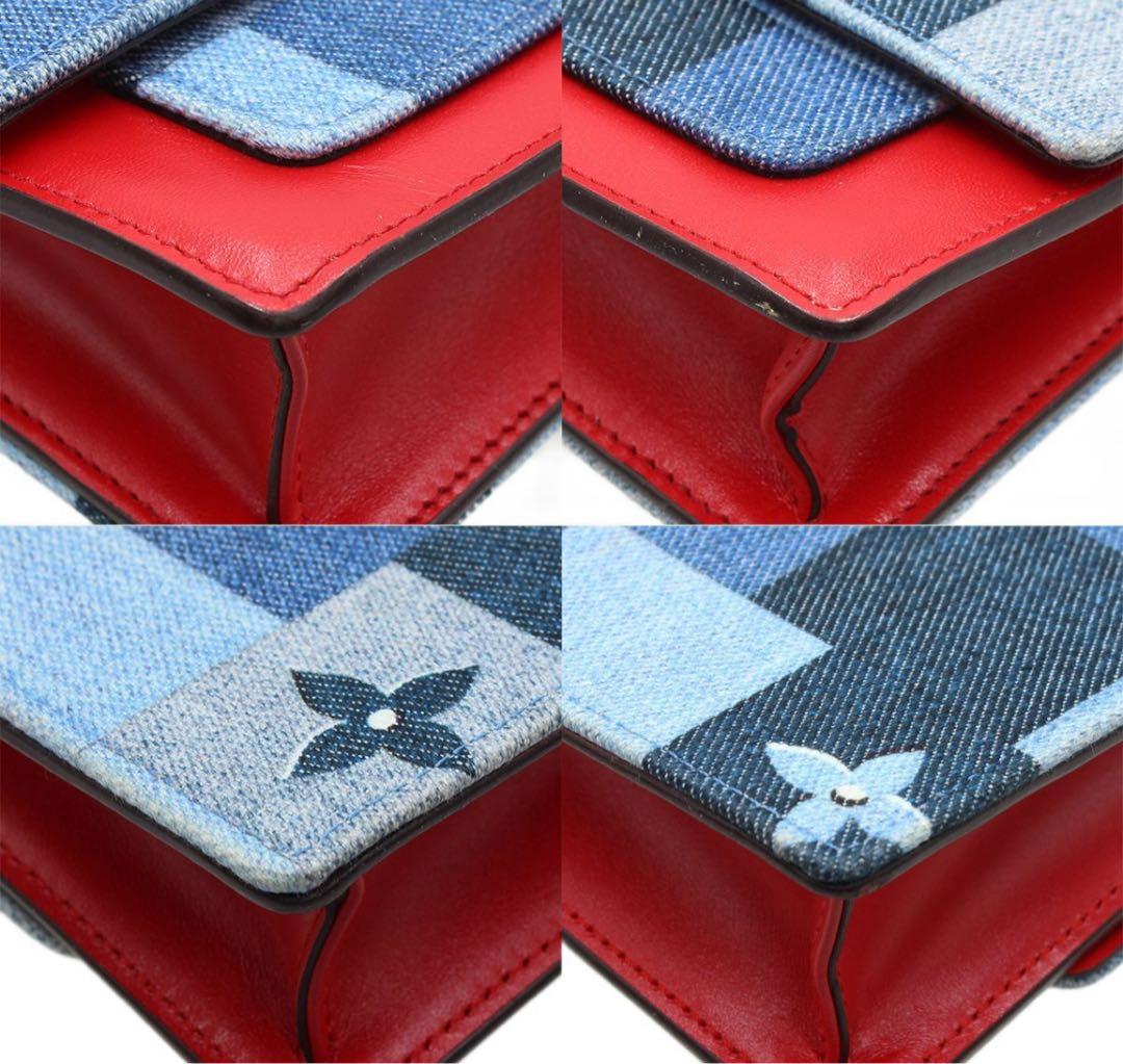 RARE Louis Vuitton Monogram Denim Chain Wallet Purse