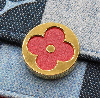 RARE Louis Vuitton Monogram Denim Chain Wallet Purse